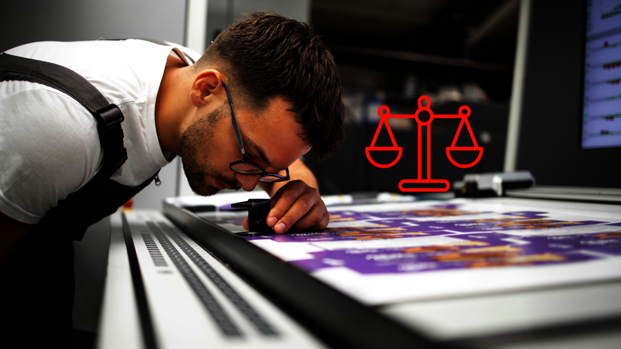 Fachkräfte aus dem Ausland Ein dunkelhaariger Mitarbeiter einer Druckerei