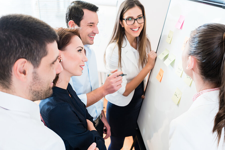 Business brainstorming and resource planning with team